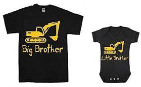 Amazon Com Matching Construction Excavator Shirts Crane Big Brother Shirt Little Brother One Piece Handmade