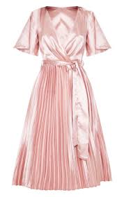 Light blue printed satin asymmetric bodycon dress. Mairee Dusty Pink Satin Pleated Midi Dress Prettylittlething