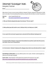 Internet Scavenger Hunt Margaret Thatcher History England British Thatcher Education Te Internet Scavenger Hunt Internet Safety Worksheet Scavenger Hunt