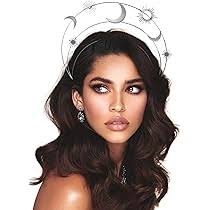 Gold Hair Accessories Star And Moon Halo Crown Goddess Crown Celestial  Headband Starburst Halo Wedding Bridal Prom Tiara Moon Crown