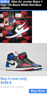 Men Shoes Nike Air Jordan Retro 1 High Og Black White Red Blue 555088 026 Top 3 Sz 4y 15 Buy It Now Only 299 9 Nike Air Jordan Retro Nike Retro Air Jordans