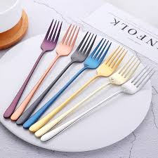 Stainless Steel Dinner Forks Cutlery Long Handle 8 Inches 18 8 Sus304 Flatware Rustless Mirro Tableware Design Stainless Steel Utensils Stainless Steel Cutlery