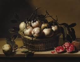 Цветок апельсина, черный чай, жасмин, гедион и перец; Moillon Louise Nature Morte Au Panier De Bigarades Et Grenades Sur Un Entablement Mutualart