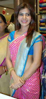 Posted by cinestars × 20:44. Samantha In Pink And Yellow Checks Silk Saree With Blue Border Samantha In Saree Saree Samantha Photos