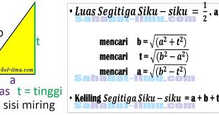 Di bawah ini merupakan rumus yang dapat kamu gunakan untuk menghitung luas segitiga siku siku dan menghitung keliling segitiga sama siku siku Rumus Dan Contoh Soal Luas Dan Keliling Segitiga