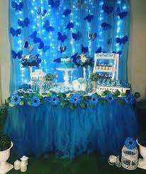 Pin De Val En Fes Adolescente Decoraciones De Fiesta Azul Fiestas Tematicas De 15 Fiesta De 15 Decoracion