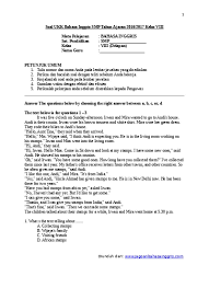 Bantu jawab soal bahasa inggris halaman 138 kelas 9 paragraf 5 itudisuruhngapain brainly co id. Soal Ukk Bahasa Inggris Kelas 8 Smp