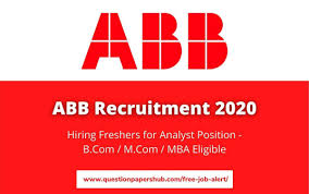 Abb Hiring Freshers For Analyst Position B Com M Com Mba Eligible Check For More Details In 2020 Job Job Posting Analyst