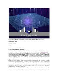 Cube Power Panel Astonished by Oracle MySQL HeatWave's Torrid Innovation  Pace