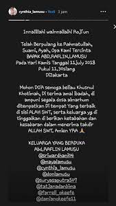 Maka dari itu, ketika ayah kita meninggal dunia, hendaklah kita rutin mengirimkan doa selepas doa. Innalillahi Ayah Cynthia Lamusu Meninggal Dunia Tabloidbintang Com