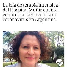 LA LUCHA DE LA JEFA DE TERAPIA DEL MUÑIZ ⠀⠀⠀⠀⠀⠀⠀⠀⠀ Eleonora Cunto es jefa  de terapia intensiva del Hospital Muñiz, donde trabaja hace 37 años, y  cuenta cómo es el día a
