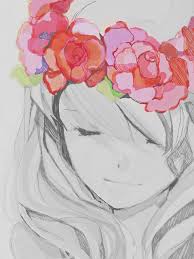 Flower crowns are headbands or other hair accessories created by stringing a number of flowers together. Anime Girl With Flower Crown Drawing Novocom Top