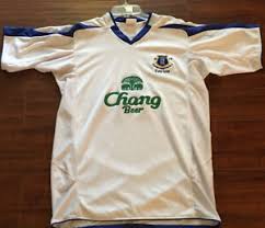 As worn by the first. Everton Football Club White Chang Beer Football Jersey Ebay