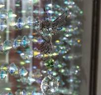 Prisme de Fleur en Cristal de Verre, Créateur d'Arc-en-ciel, Suspension  Colibri pour Fenêtre, Attrape-soleil Cadeau