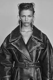 Pin By Fatimakrujezi On Black And White Aesthetic In 2021 Leather Jacket Photoshoot Oversized Coat Black And White Aesthetic