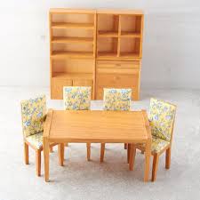 Dollhouse Miniature Mid Century Modern Dining Room Set Kitchen Miniatures Dollhouse Miniatures Doll Supplies Craft Supplies Modern Dining Room Set Modern Dollhouse Furniture Mid Century Modern Dining Room