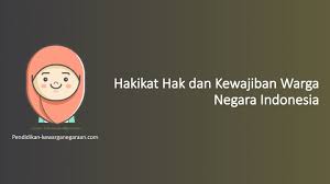 Hak ini ada pada manusia tanpa membedakan bangsa, ras, agama, golongan, jenis kelamin, karena itu bersifat asasi dan universal. Makna Hakikat Hak Dan Kewajiban Warga Negara Indonesia