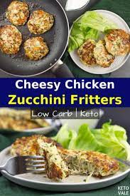 Easy Chicken Zucchini Fritters Low Carb Keto Friendly Recipe Recipe Low Carb Chicken Chicken Zucchini Zucchini Fritters