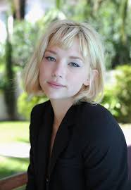 This time is a textured fringe with color. Haley Bennett Rubber Portraits Kaboom Portraits 63rd Cannes Film Festival Blonde Hair With Bangs Short Hair With Bangs Short Hair Styles