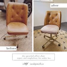 Just because a chair's fabric is outdated or even ripped or. Diy Upcycled Office Chair Repair And Reupholster For Under 10 Sarah Powell