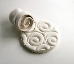 Polymer Clay Stamp Abstract Rose Mini Coil Stamp For Pmc Precious Metal Clay Tool Pottery Ceramics Handmade Stamp Diy Clay Stamps Handgemachte Briefmarken Und Diy Modelliermasse