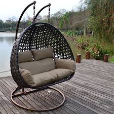 Polyrattan Hangesessel Twin Braun Haus Deko Sessel Wohnzimmersessel