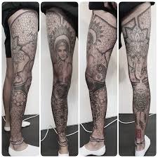 Finished This Full Geometric Leg Sleeve On My Mate Lopperlopper The Other Day Took A Long Time But Worth Every S Leg Sleeves Leg Sleeve Tattoo Leg Tattoo Men