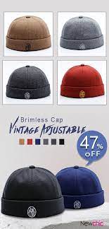Men Women Vintage Brimless Cap Adjustable Embroidery Skull Cap Warm Rolled Skull Cap Chinese Enlightenment Embroidery Skull Skull Cap Mens Designer Fashion