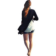 A Png File With Background Removed Of A Young Woman In Shorts Walking Along The Beach Images Gratuites Png