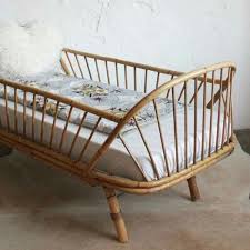 Einzelbett Kinderbett Bett Babywiege Rattanbett Wiege Rattan Babybett Schlafzimmerbett Einzelbetten Kinder Bett Rattanbett Babybett