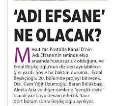 532.018 views7 years ago haber artı bir. ØªÙˆÙŠØªØ± Dizicibagyan Ø¹Ù„Ù‰ ØªÙˆÙŠØªØ± Erdal Besikcioglu 20 Bolumle Diziden Ayrilacak Adiefsane Genclik Dizisi Olarak Yaz Boyu Devam Edecek Sina Kologlu Milliyetcadde Https T Co Kbayxb5sxu