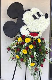 Mickey Mouse Sympathy Spray Memorial Flowers Sympathy Flowers Funeral Flowers