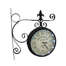 Double Sided Paddington Station Solar Powered Led Wall Clocks Wall Clock Light Led Wall Clock Wall Clock