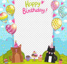 Happy birthday design invitation card png. Happy Birthday Wedding Invitation Birthday Cake Greeting Card Wish Birthday Blue Festive Elements Png Pngegg