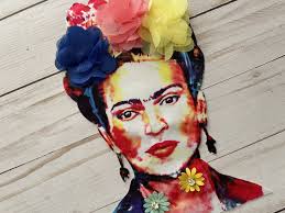 Frida Floral Fabric Patch Applique Kahlo Sew