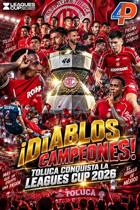 🏆👹¡DIABLOS CAMPEONES! TOLUCA CONQUISTA LA LEAGUES CUP 2026⚽🏆 Toluca  volvió a demostrar su poderío y levantó un nuevo trofeo, luego de imponerse  2-0 a Monterrey en la gran final de la Leagues