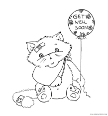 Get well soon free printable coloring pages. Get Well Soon Coloring Pages Cat With Balloons Coloring4free Coloring4free Com
