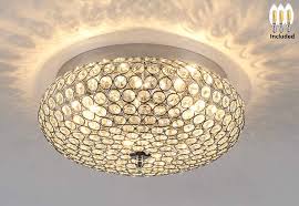 Amabao Lighting 3 Light Chrome Finish Crystal Led Flush Mount Light Fixture Ceiling Light Fixt Light Fixtures Flush Mount Ceiling Lights Flush Mount Lighting