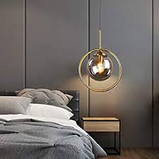 These fixtures are best used in pairs, flanking the head of your bed frame. Amazon Com Hanging Pendant Bedside Lamp