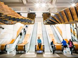 Escalators and moving walks still play a key role Floating Sculpture Of Heritage Escalators Unveiled At Wynard Station The University Of Sydney