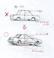 手描きパースの阪本一史 on twitter 車の描き方 描画レッスン 建築パース