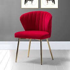 Maybe you would like to learn more about one of these? Amazon Com Glam Velvet Side Chair With Gold Metal Legs For Bedroom Beauty Room Dining Room Red Chairs
