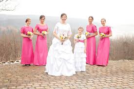 It Was Fareezing Cold But Still Such A Blast To Do Bridal Party Pictures On The Other Side Of Wedding Dresses Bridal Parties Pictures Modest Wedding Dresses