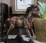 Rustic Western Country Sauntering Horse Rough Hand Textured Figurine With  Base