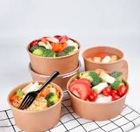 Kraft Paper Salad Bowl Disposable Meal Prep Container Take Out Paper Food  Bowl Sturdy Eco-Friendly