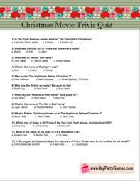 Classic christmas movie trivia answers. Free Printable Christmas Movie Trivia Quiz Game Christmas Movie Trivia Movie Trivia Quiz Christmas Trivia For Kids