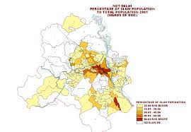 Map of west bengal districtwise west bengal map pilgrimage centres. Census Of India Nct Delhi Percentage Of Slum Population To Total Population