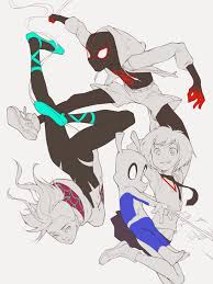 spider-gwen, gwen stacy, peni parker, spider-man, miles morales, and 1 more  (marvel and 3 more) drawn by simon_7617118 | Danbooru