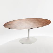 Mid Century Modern Reproduction Tulip Dining Table 77 Oval Walnut Veneer Inspired By E Modern Oval Dining Table Mid Century Dining Table Oval Table Dining