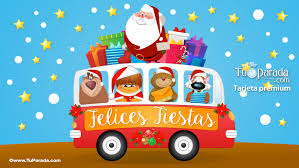 Los saludo navideños a amigos y familiares a través de sistemas de mensajería móvil se suelen extender a lo largo de toda la víspera y el mismo 25 de diciembre. Saludo Navideno Con Papa Noel Navidad Tarjetas